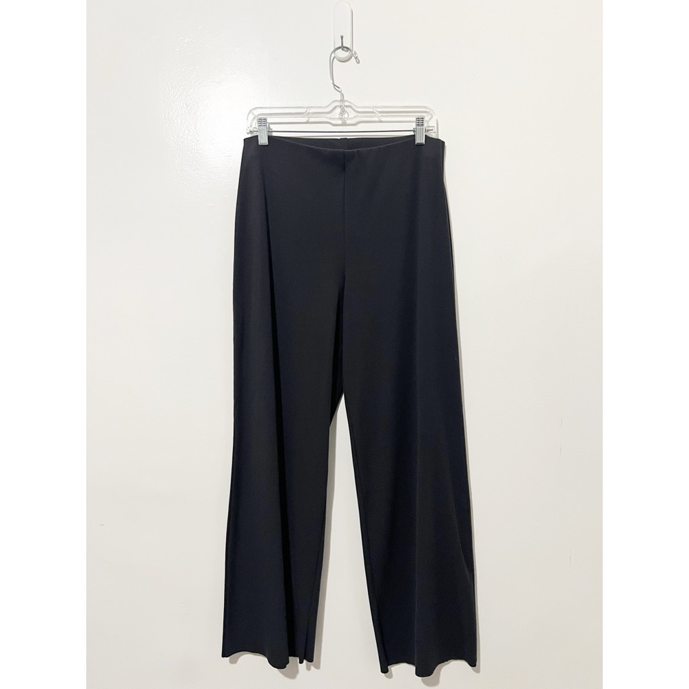 MNG Mango Womens Medium Dark Gray High Rise Wide Leg Ribbed Knit Pull On Pants